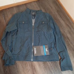 XL KUHL Womens JoJo Trench Lightweight Zip Jacket Slate Blue Nylon Blend